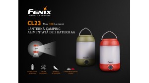 FENIX CL23 - Lanternă camping - 300 Lumeni - 20 metri - Roșu
